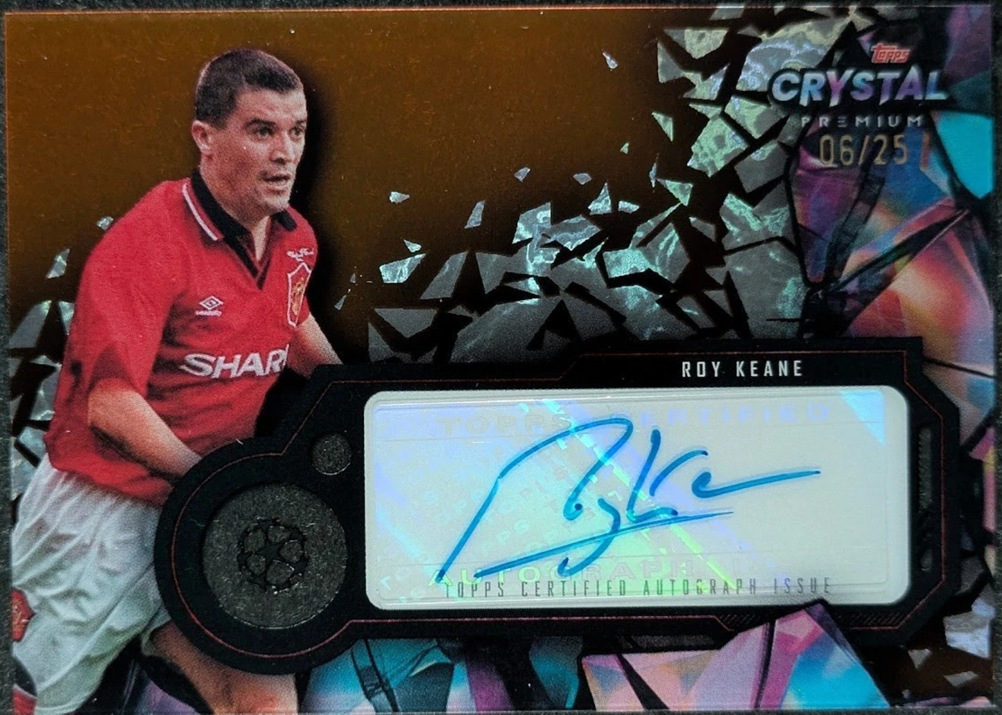 Roy Keane - Manchester United - 2023-24 Topps Crystal Premium UEFA - #6/25 Auto Orange SP #CA-RK - Bid Here - https://ebay.us/m/7b1DFg